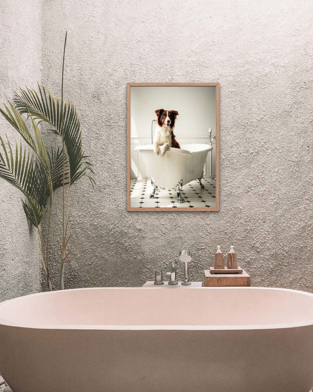 Dog In A Bathtub Poster