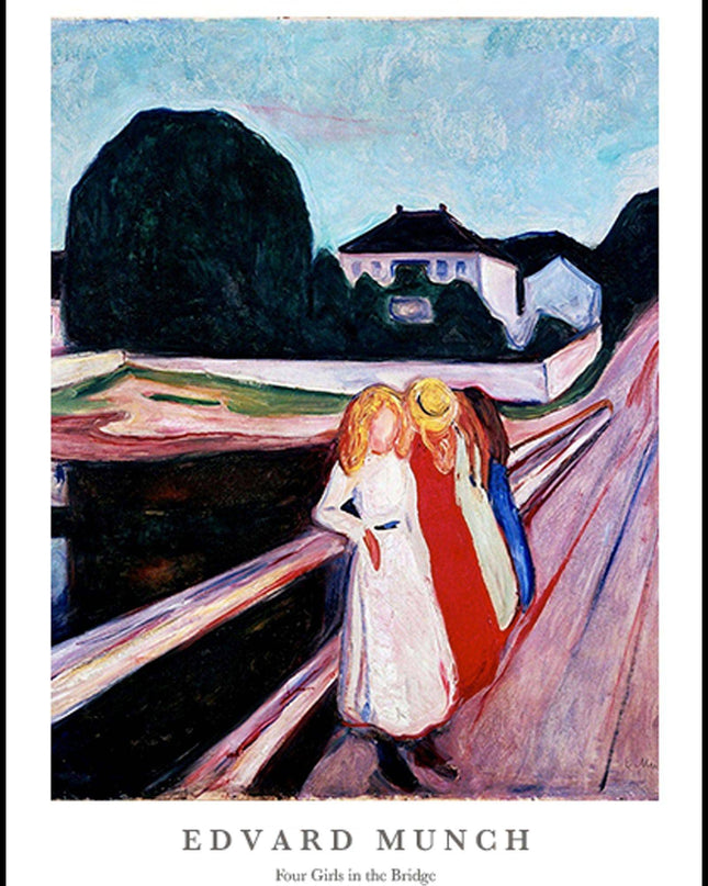 Edvard Munch - Four Girls in the Bridge Poster