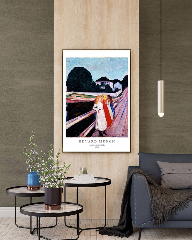 Edvard Munch - Four Girls in the Bridge Poster