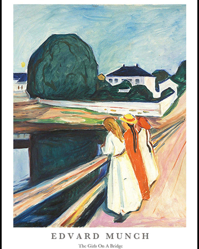 Edvard Munch - The Girls on a Bridge Poster