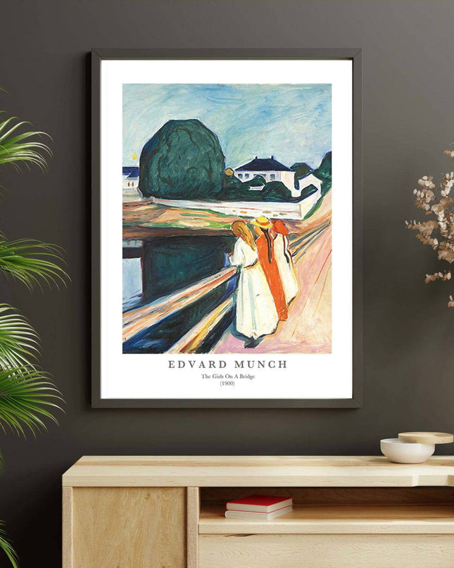 Edvard Munch - The Girls on a Bridge Poster