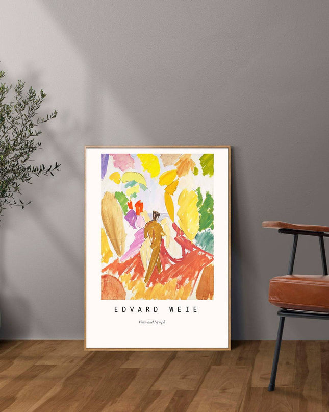 Edvard Weie - Faun and Nymph Poster