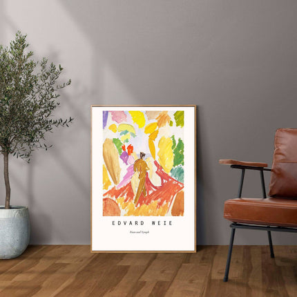 Edvard Weie - Faun and Nymph Poster