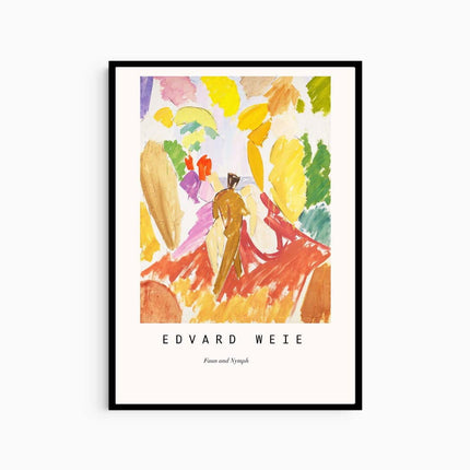 Edvard Weie - Faun and Nymph Poster