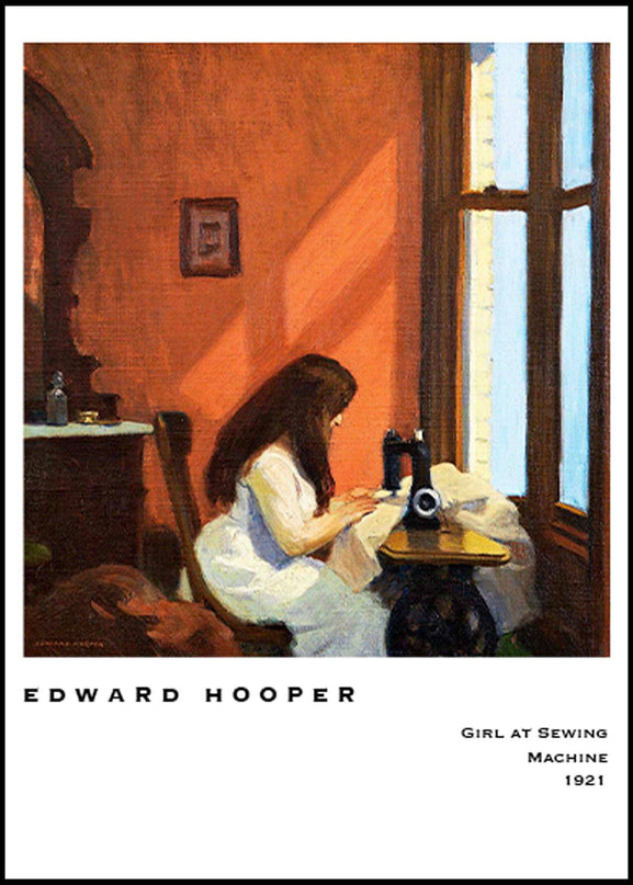 Edward Hooper - Girl At Sewing Machine Poster