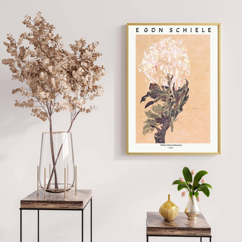 Egon Schiele - White Chrysanthemum Poster