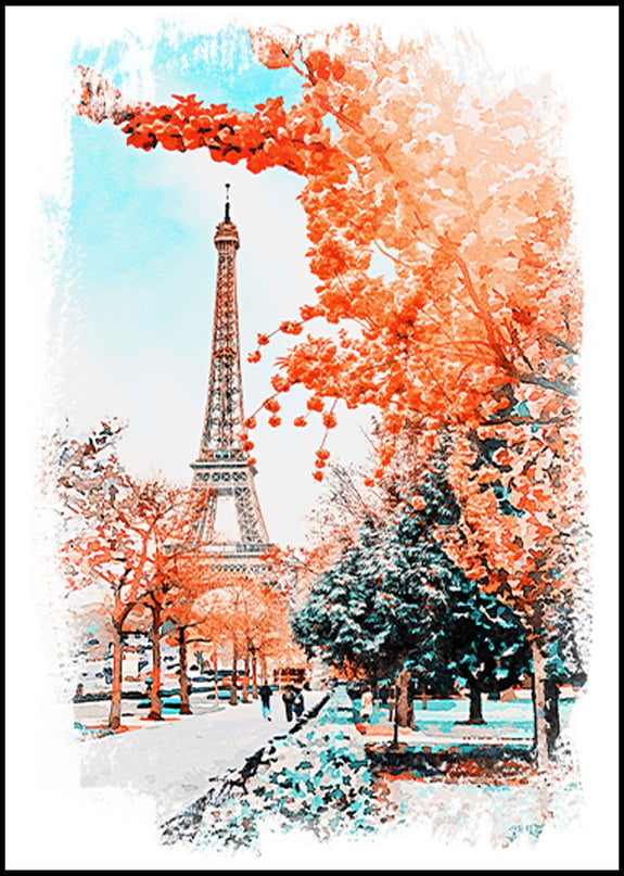 Eiffel Tower Illustration Poster