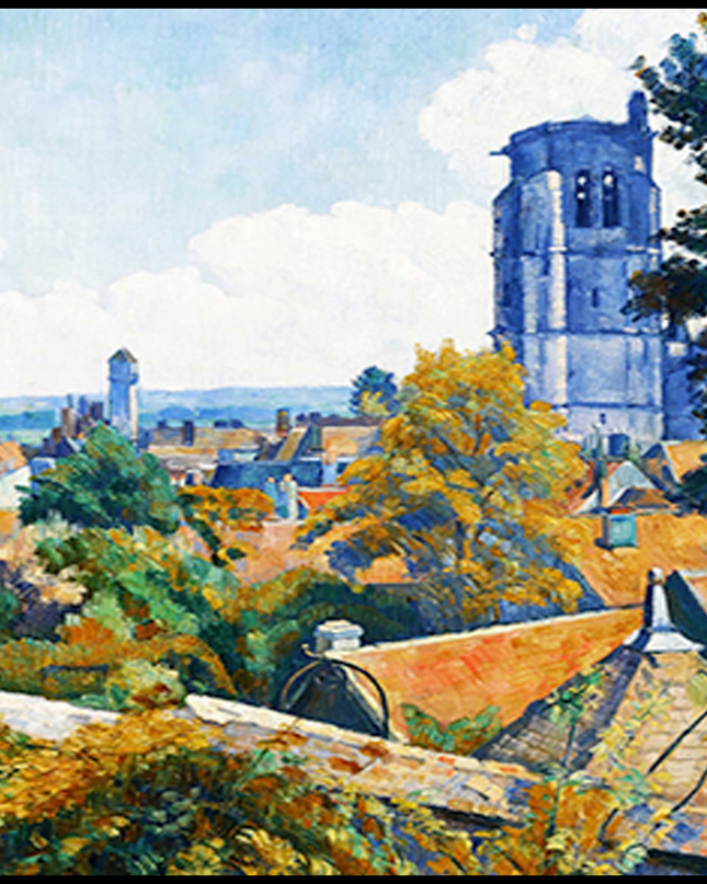 Émile Bernard- Vue sur Tonnerre avec I'eglise Notre Dame