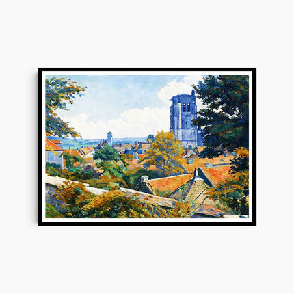 Émile Bernard- Vue sur Tonnerre avec I'eglise Notre Dame