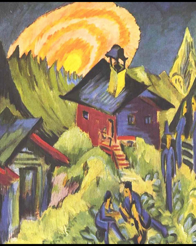 Ernst Ludwig Kirchner - Moon rising at the Staffelalp