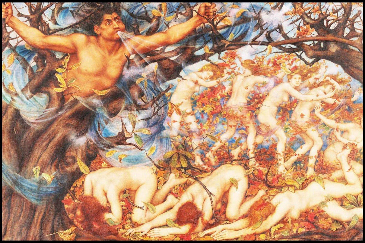 Evelyn De Morgan - Boreas and the Fallen Leaves