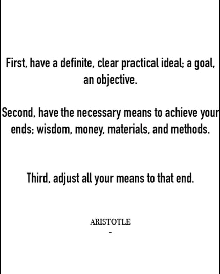 First, have a definite, clear practical ideal...Poster
