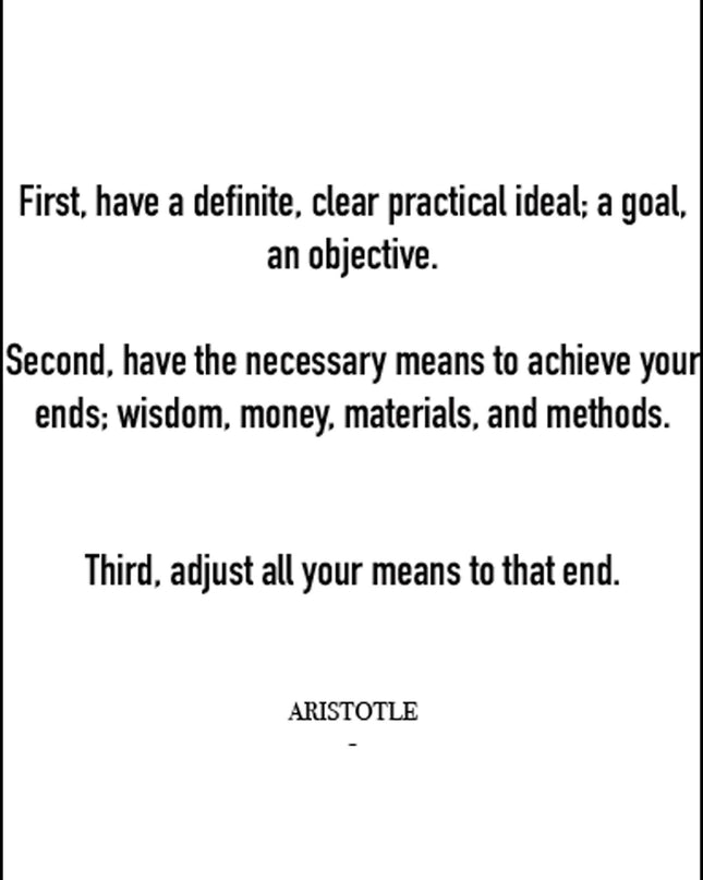 First, have a definite, clear practical ideal...Poster
