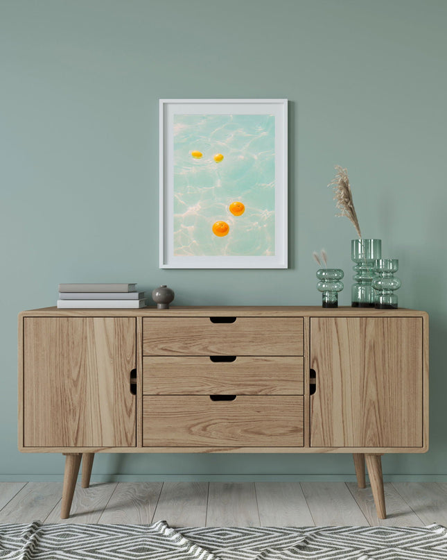 Floating Oranges Art Poster