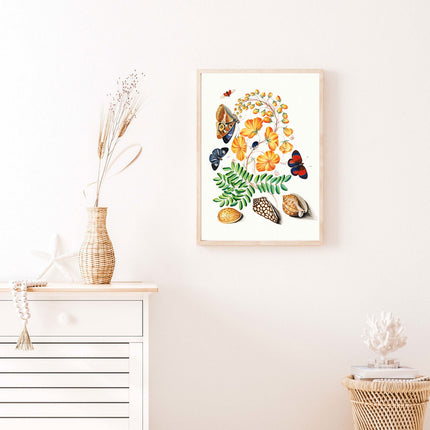 Flowers and Butterflies Poster