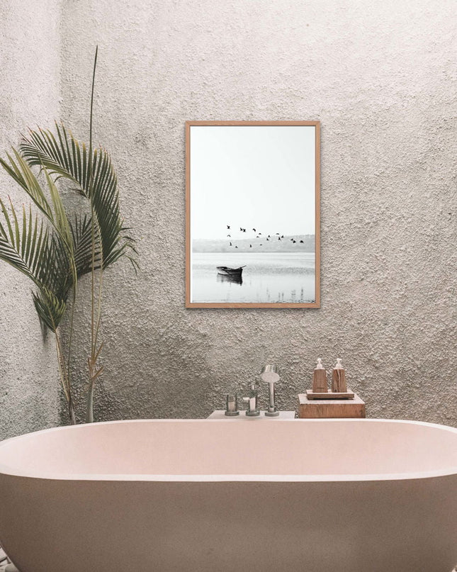Flying Birds On A Lake Poster