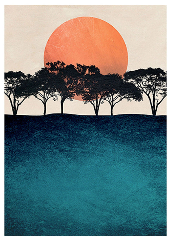 Forest Trees At Sunset Poster