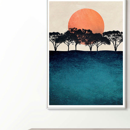 Forest Trees At Sunset Poster