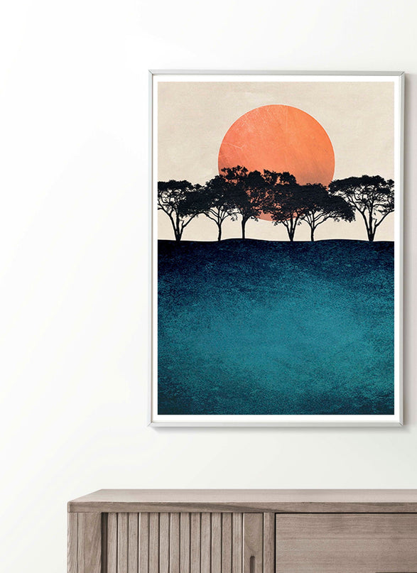 Forest Trees At Sunset Poster