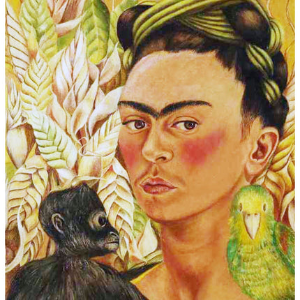 Frida Khalo - Self Portrait with Monkey and Parrot
