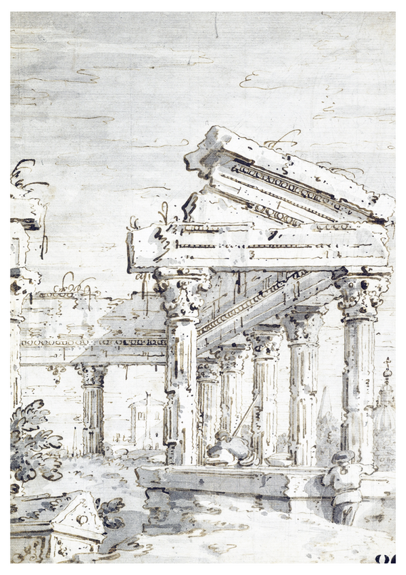 Giovanni Antonio Canal - Capriccio; A Ruined Classical Temple