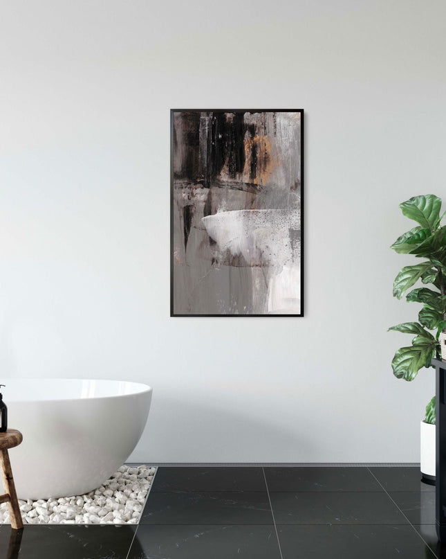 Grey Brush Stroke No 1 Poster