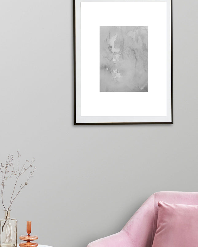 Grey Fumes Watercolor Strokes Poster