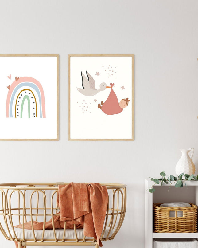 Hearts with Rainbow