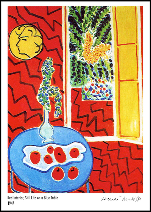 Henri Matisse - Red Interior 'Still Life on a Blue Table' Poster