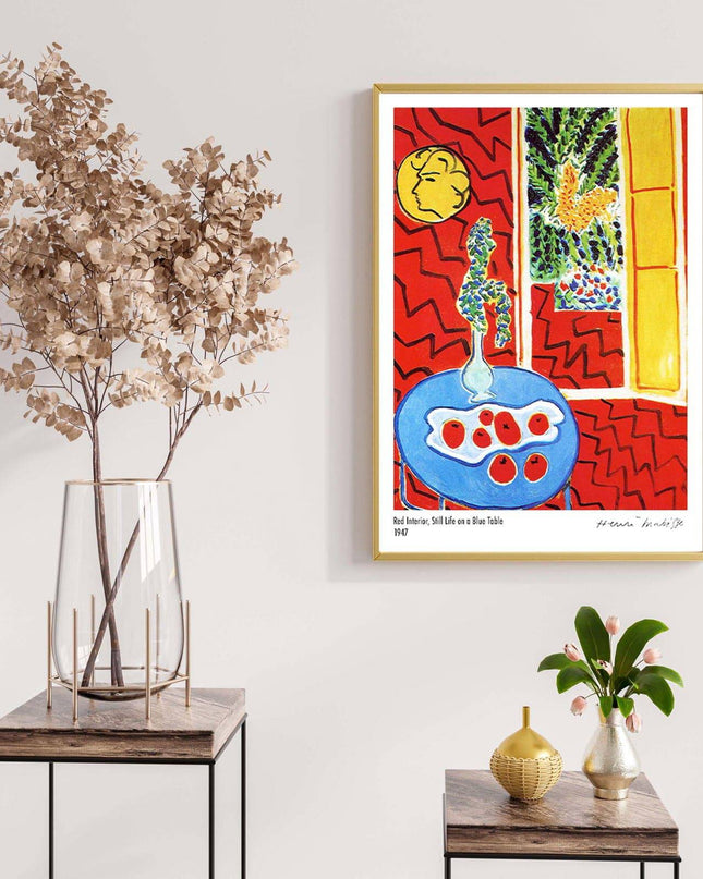 Henri Matisse - Red Interior 'Still Life on a Blue Table' Poster