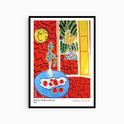 Henri Matisse - Red Interior 'Still Life on a Blue Table' Poster