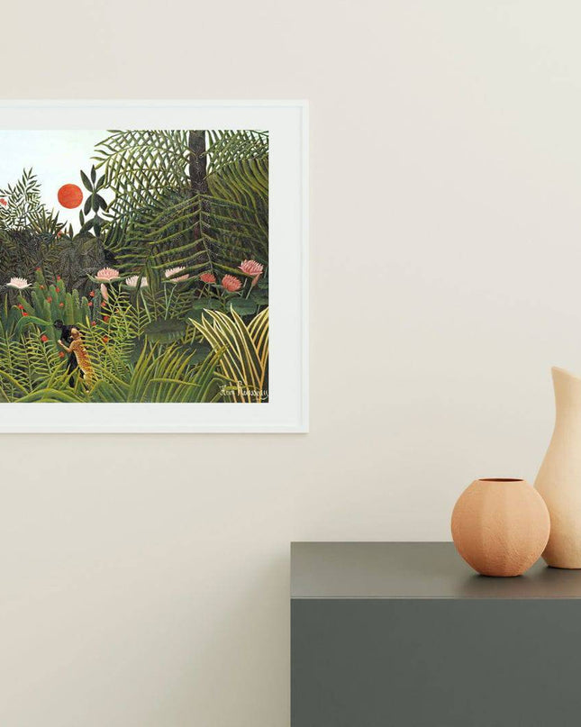 Henri Rousseau - Jungle with Setting Sun