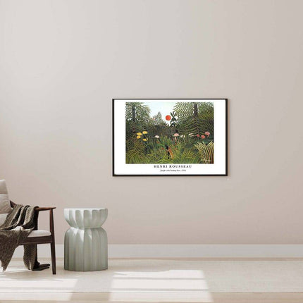 Henri Rousseau - Jungle with Setting Sun Poster