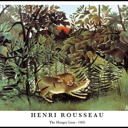Henri Rousseau - The Hungry of Lion Poster