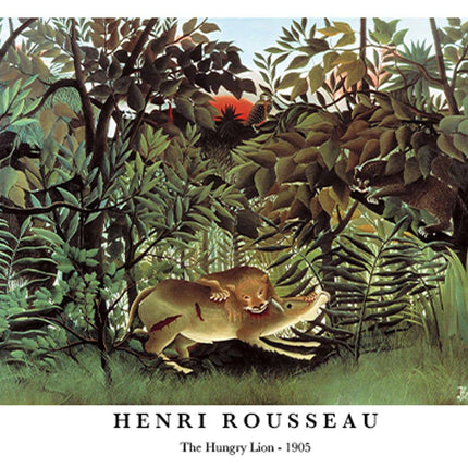 Henri Rousseau - The Hungry of Lion Poster