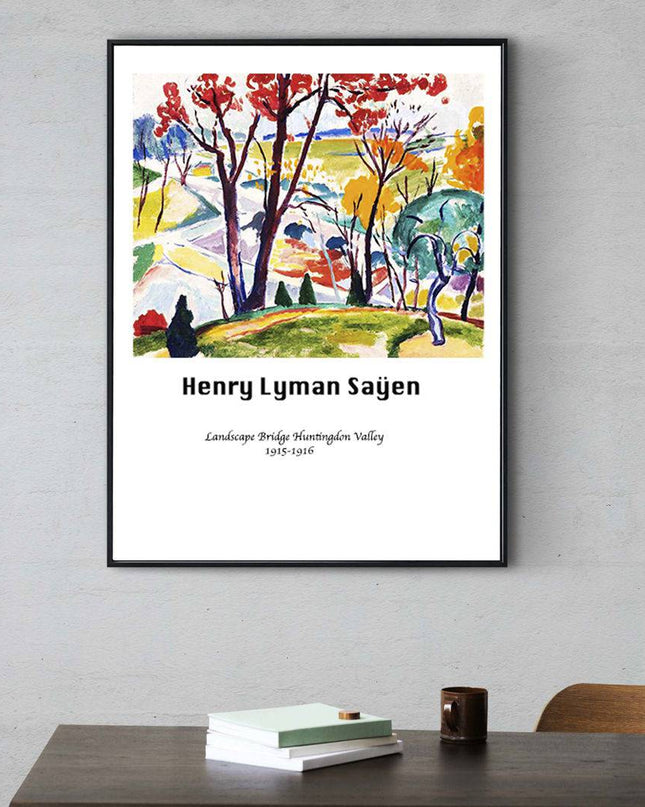 Henry Lyman Saÿen - Landscape Bridge Huntingdon Valley Poster
