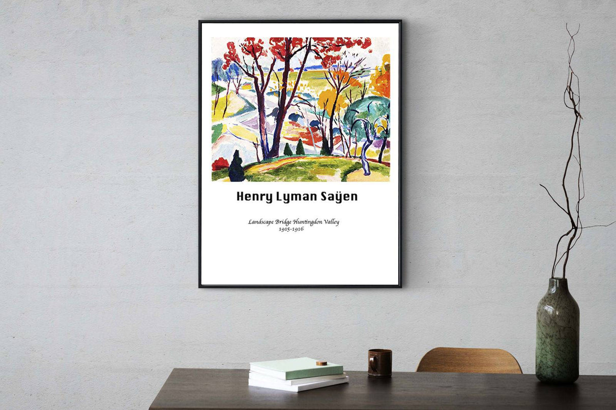 Henry Lyman Saÿen - Landscape Bridge Huntingdon Valley Poster