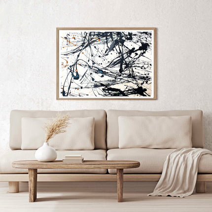 Jackson Pollock Inspired Black Liquid Splash Poster