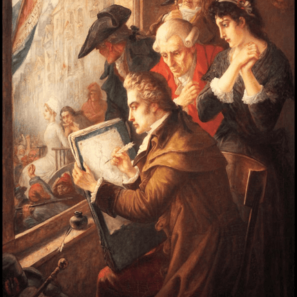 Jacques-Louis David - Le Peintre David dessinant Marie-Antoinette conduite au Supplice