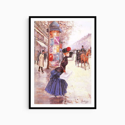 Jean Béraud - Jeune Femme Traversant le Boulevard
