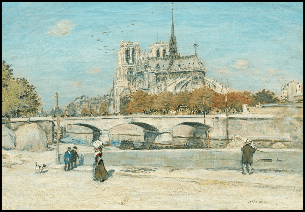 Jean Francois Raffaelli - Notre Dame Seen from the Quai de la Tournelle