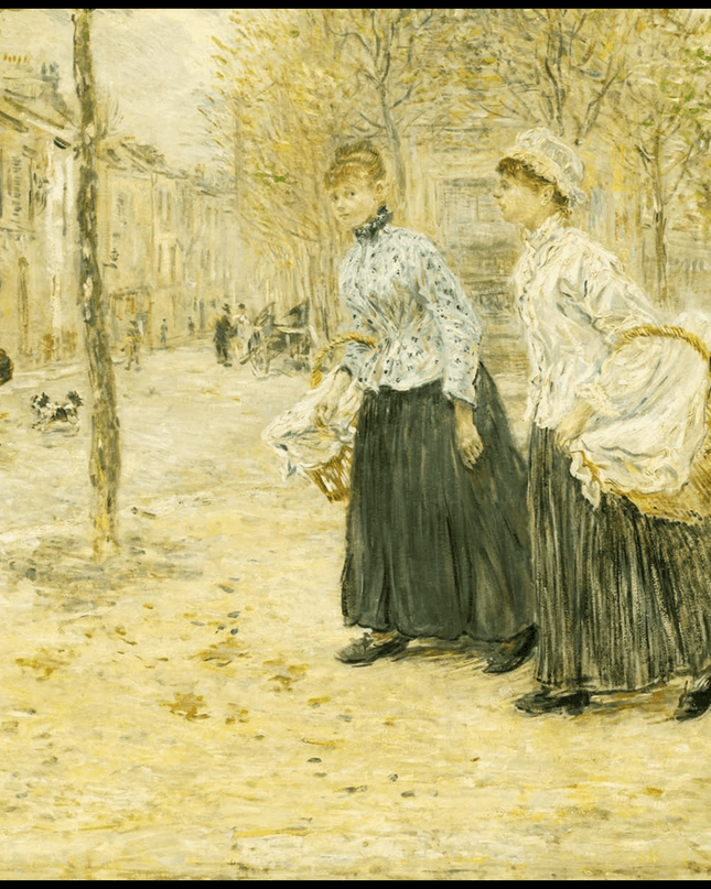Jean Francois Raffaelli - Two Washerwomen Crossing a Small Park in Paris