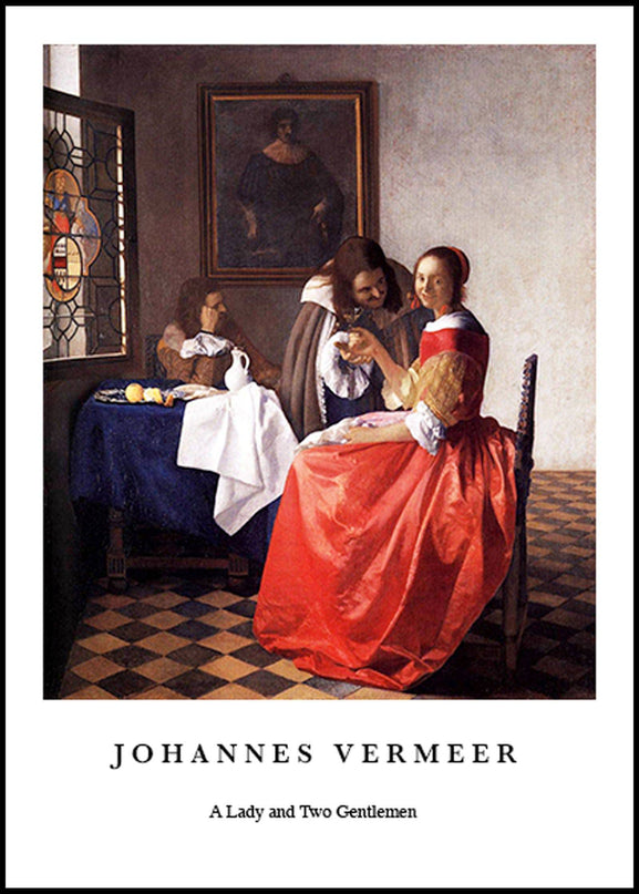 Johannes Vermeer - A Lady and Two Gentleman Poster
