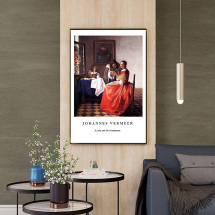 Johannes Vermeer - A Lady and Two Gentleman Poster