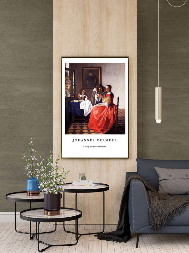 Johannes Vermeer - A Lady and Two Gentleman Poster