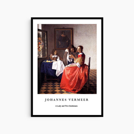 Johannes Vermeer - A Lady and Two Gentleman Poster