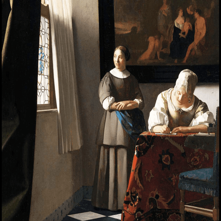 Johannes Vermeer - Lady Writing a Letter with her Maid