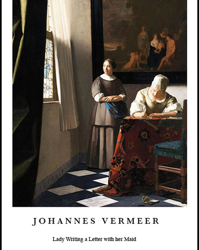 Johannes Vermeer poster - Lady Writing a Letter with her Maid Poster