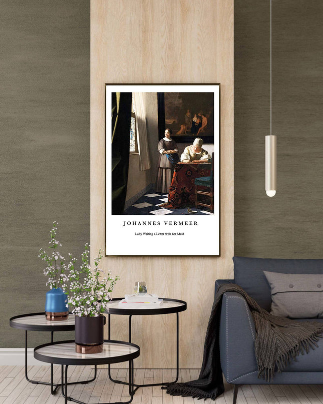 Johannes Vermeer poster - Lady Writing a Letter with her Maid Poster