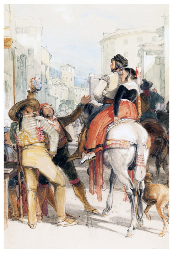 John Frederick Lewis - A Street Scene in Granada on the Day of the Bullfight